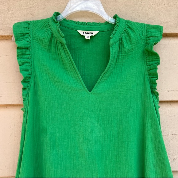 Boden bright green flutter sleeve dress with pockets - Picture 5 of 7